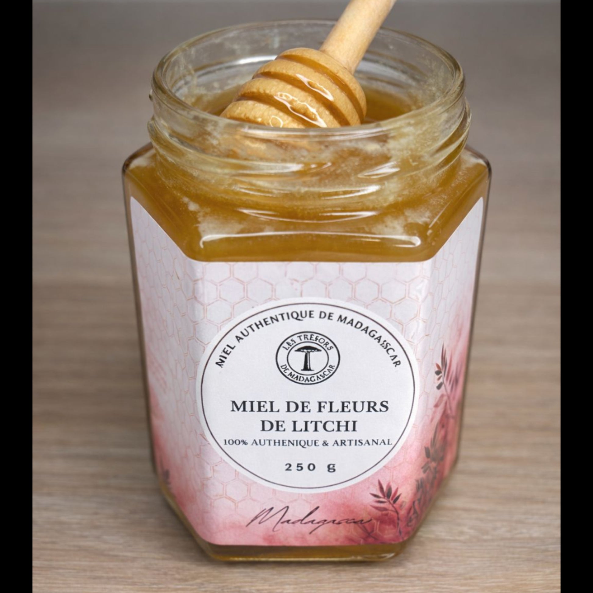 Pot de miel de litchi de Madagascar 250 g – douceur florale